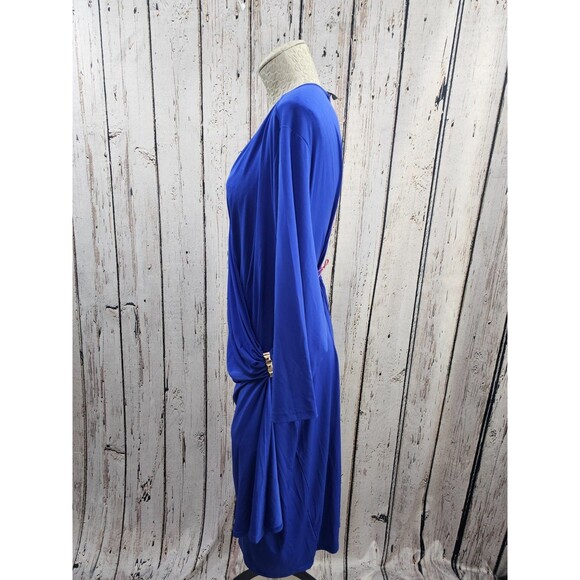 ALK Women's 1X Spenser Jeremy Surplice Wrap Style Blue Formal Dress Gown NEW NWT - Picture 3 of 11
